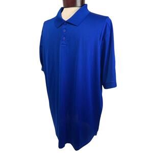 XL Adidas Golf Mens New Royal Blue Polo Shirt ClimaLite Striped Cuff P77778